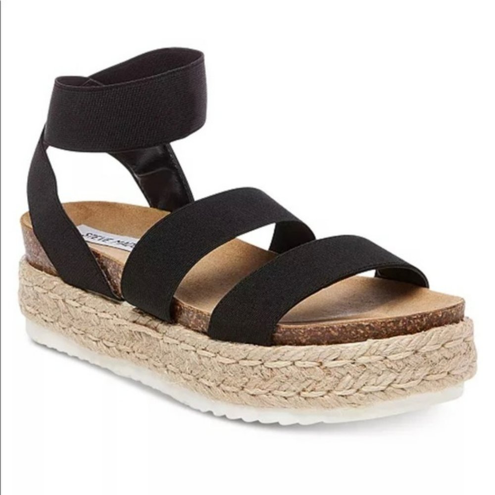 Kimmie, SZ 9 black Steve Madden Espadrille sandals
